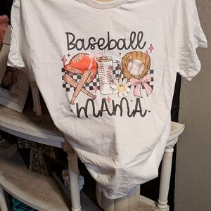 Gildan Baseball Mama Graphic Tee - White